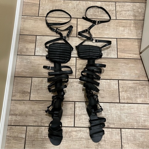 Over The Knee Gladiator Sandals Summer Boots Buckle Strap Tight High Sandals Boo - Picture 3 of 11